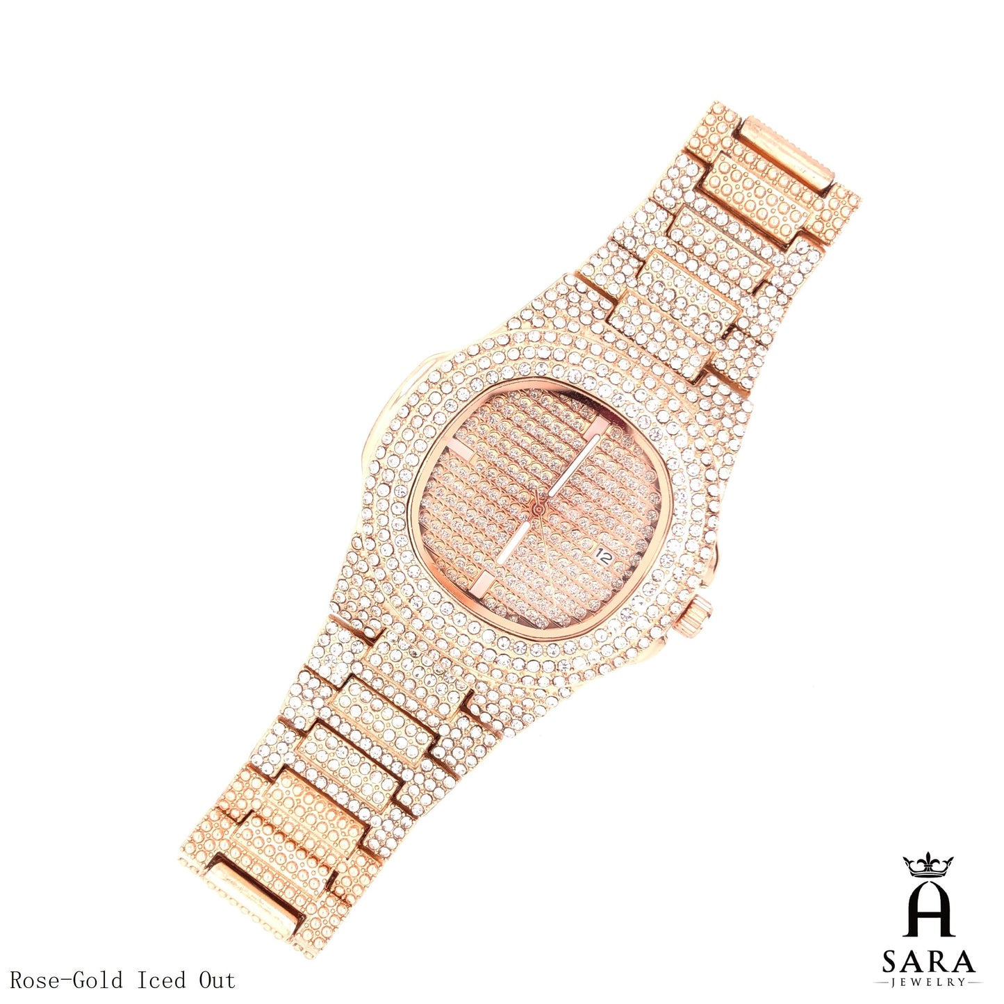 Classic Patek Design Full Diamond Mosiac High-end 18K Gold Plated / Silver Rhodium Plated Never Fade