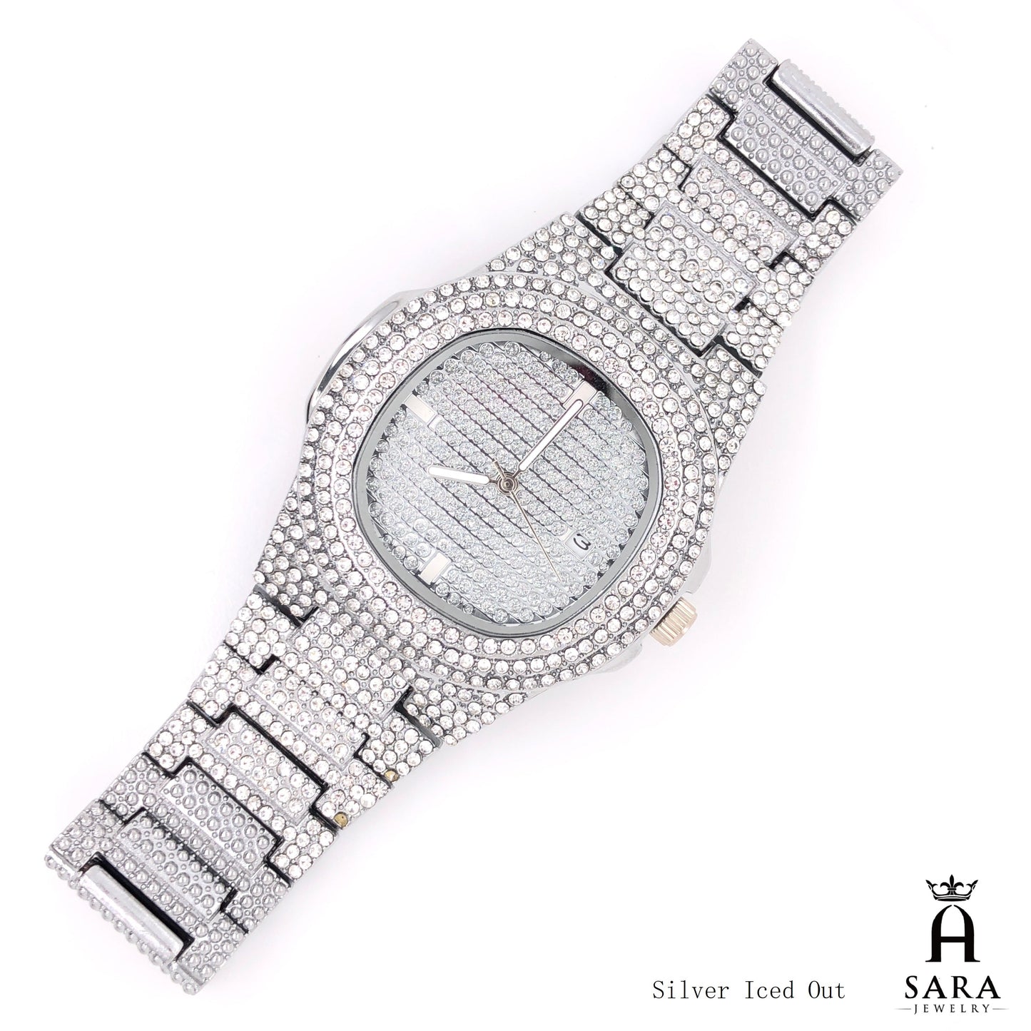 Classic Patek Design Full Diamond Mosiac High-end 18K Gold Plated / Silver Rhodium Plated Never Fade