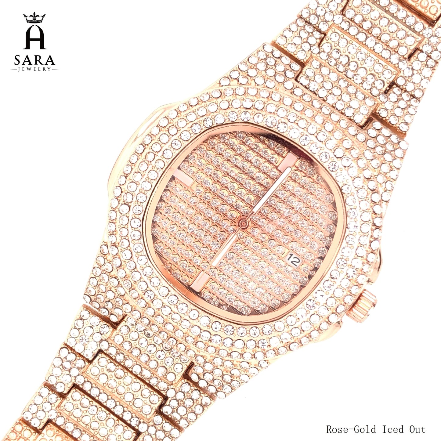 Classic Patek Design Full Diamond Mosiac High-end 18K Gold Plated / Silver Rhodium Plated Never Fade