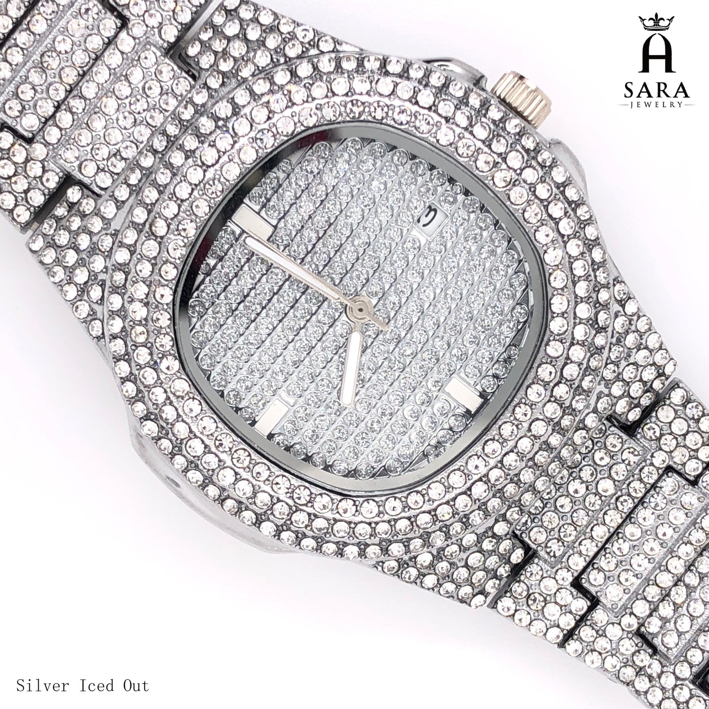 Classic Patek Design Full Diamond Mosiac High-end 18K Gold Plated / Silver Rhodium Plated Never Fade