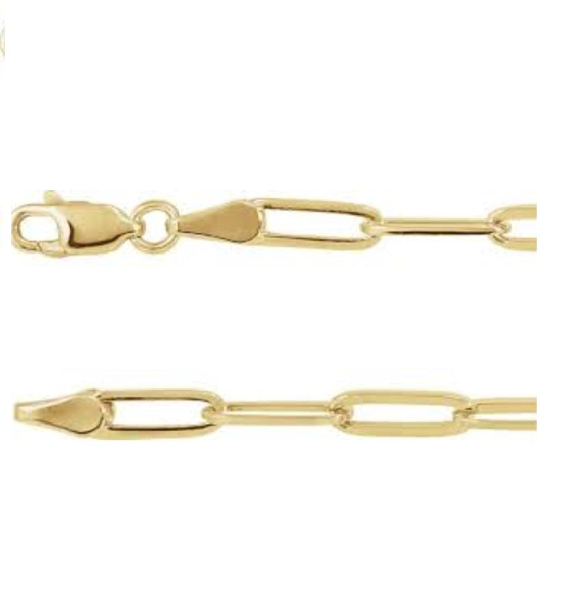 14k Gold Plated Paper Clip Chain