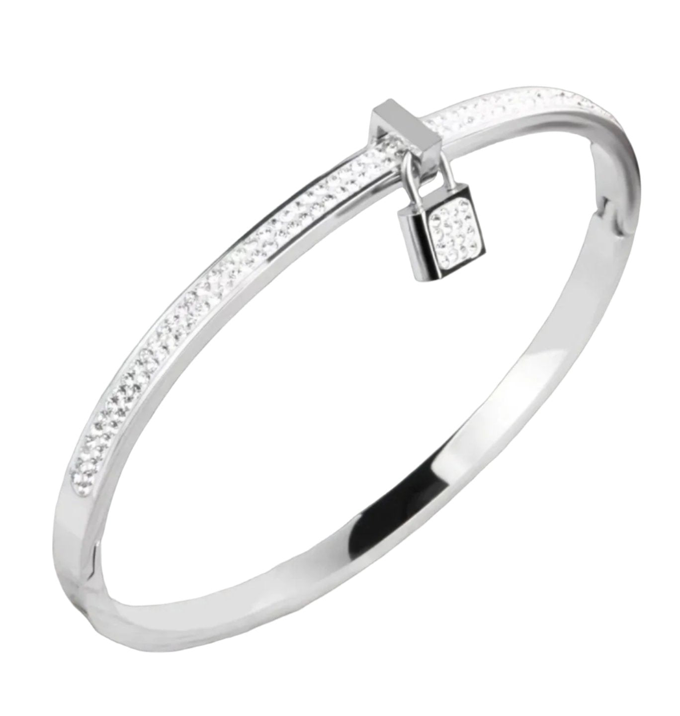 Fancy Plated Lock Women Jewelry Bangle