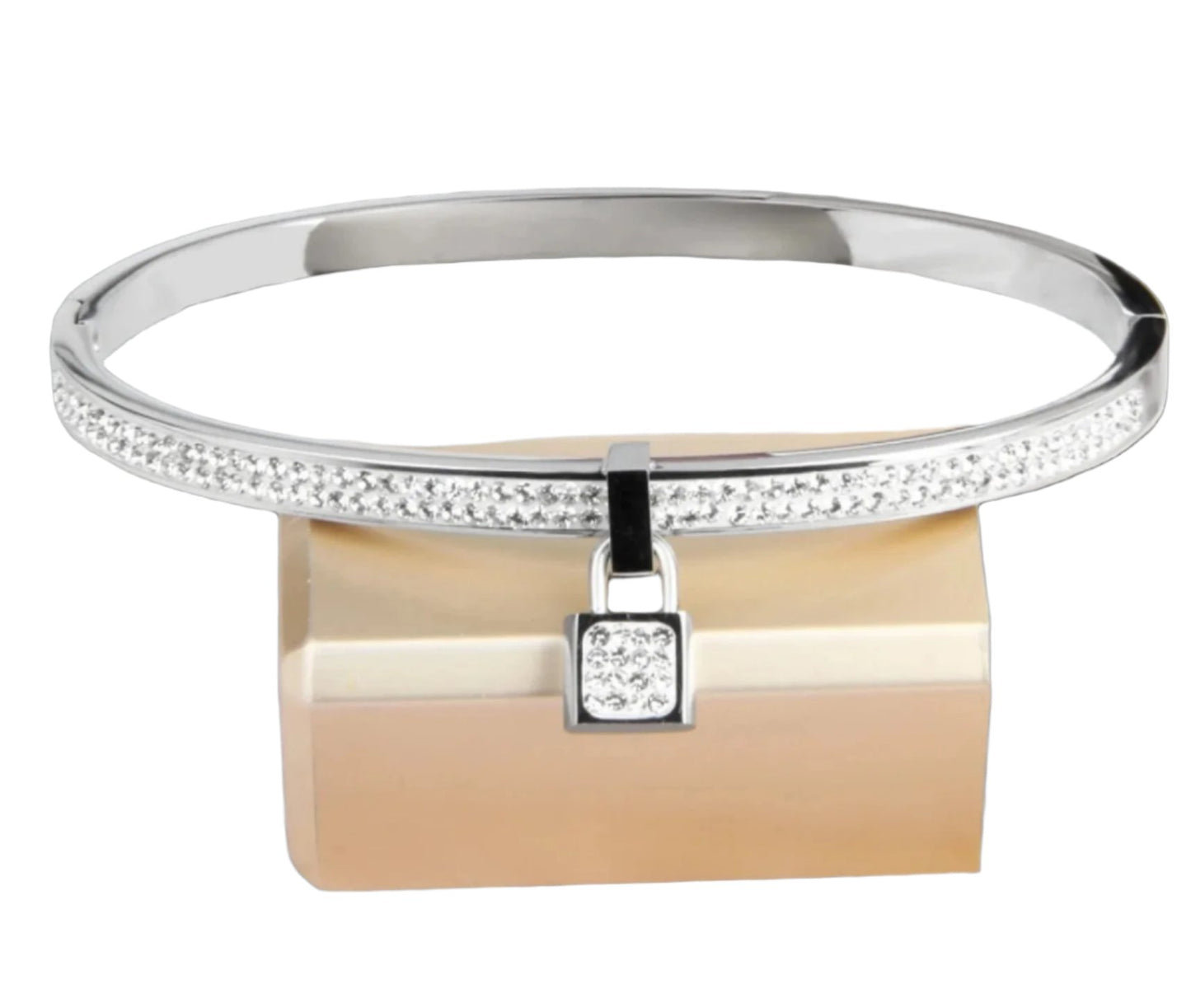 Fancy Plated Lock Women Jewelry Bangle