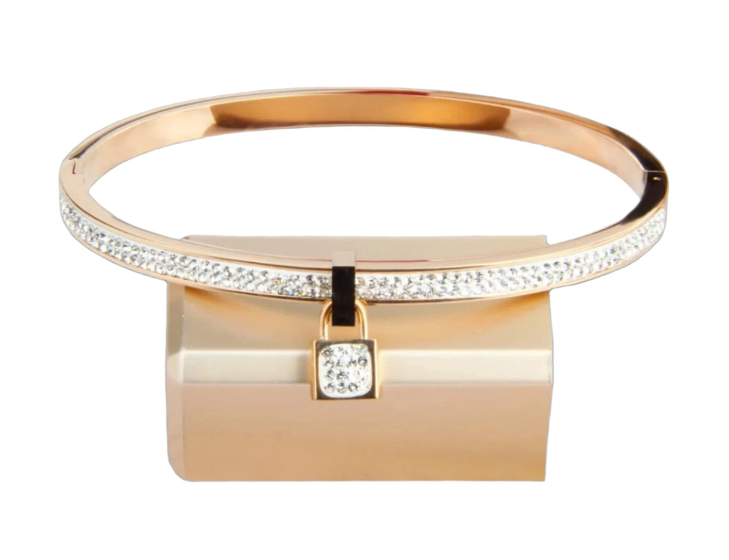 Fancy Plated Lock Women Jewelry Bangle
