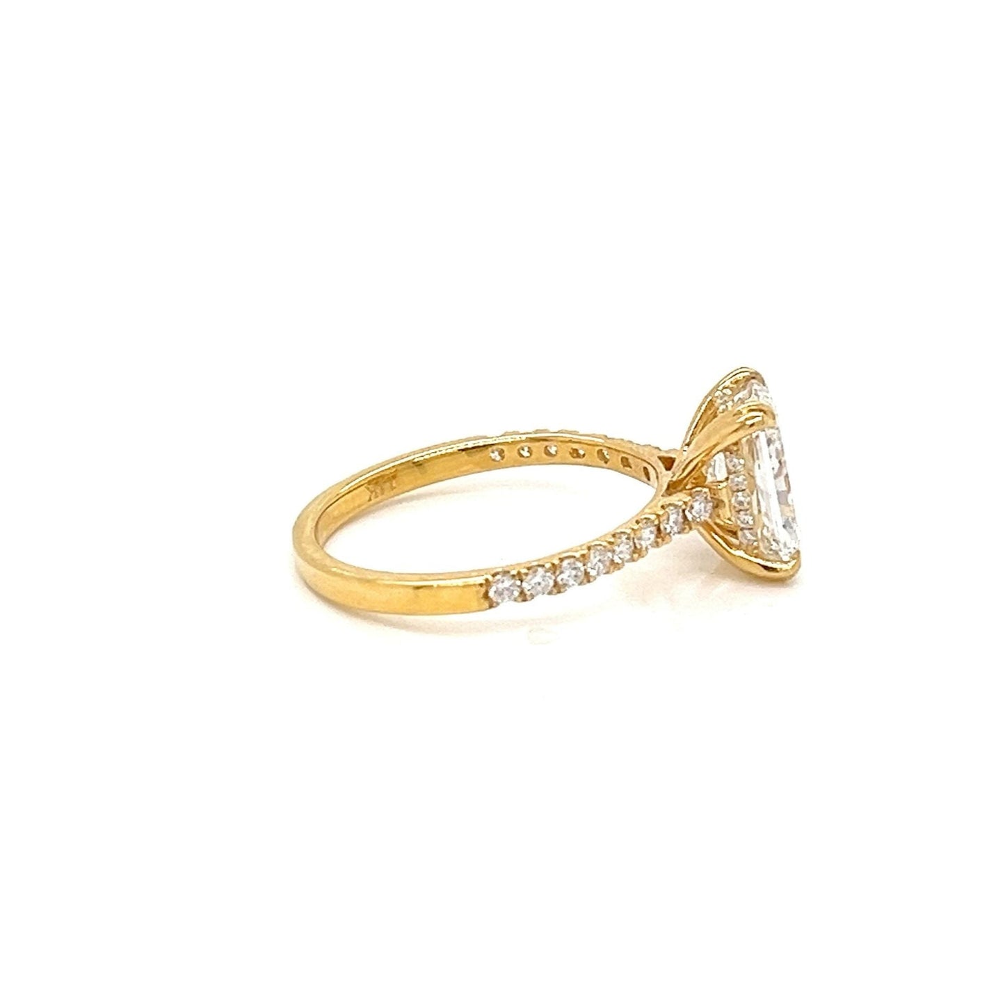14k Gold Lab-Created Diamond Radiant Engagement Ring