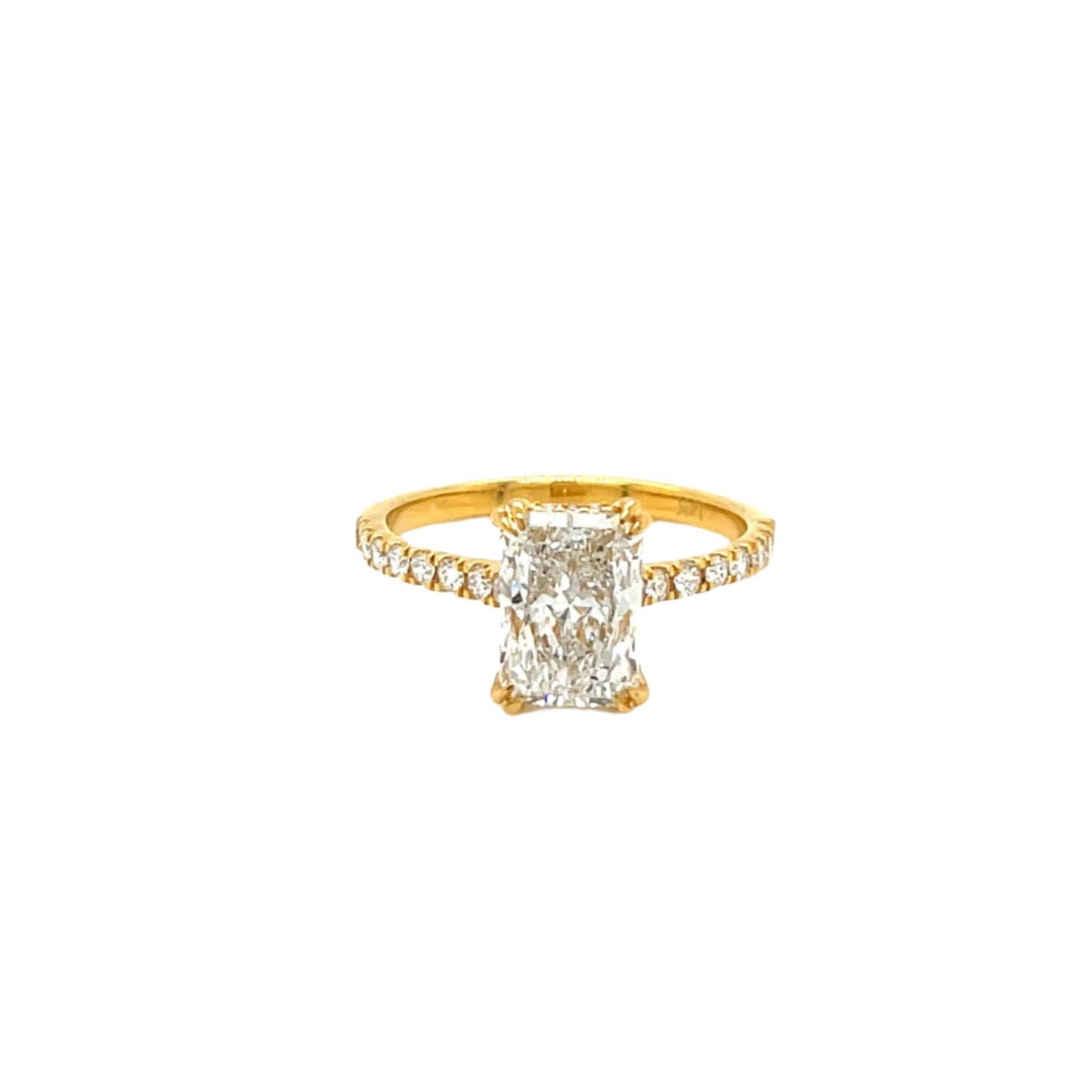 14k Gold Lab-Created Diamond Radiant Engagement Ring