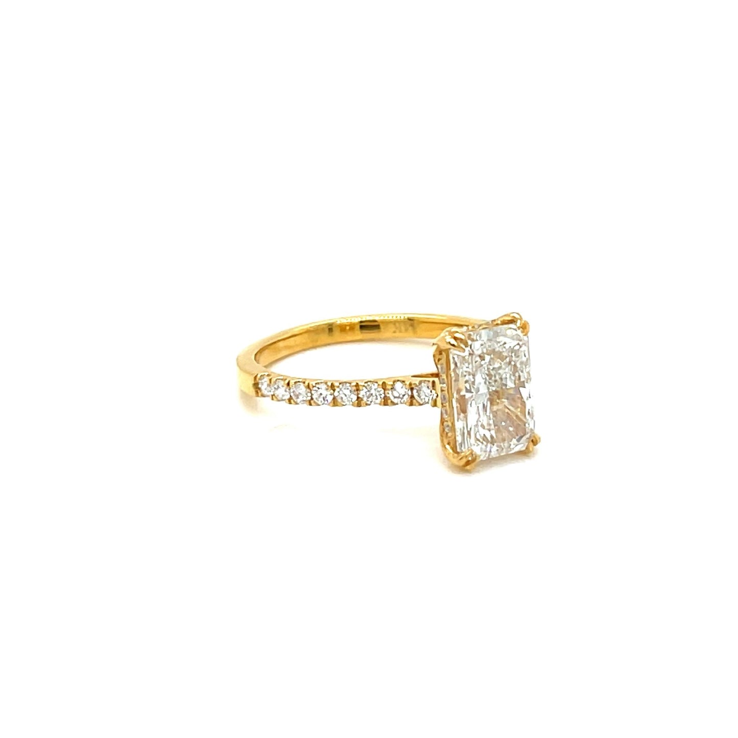 14k Gold Lab-Created Diamond Radiant Engagement Ring