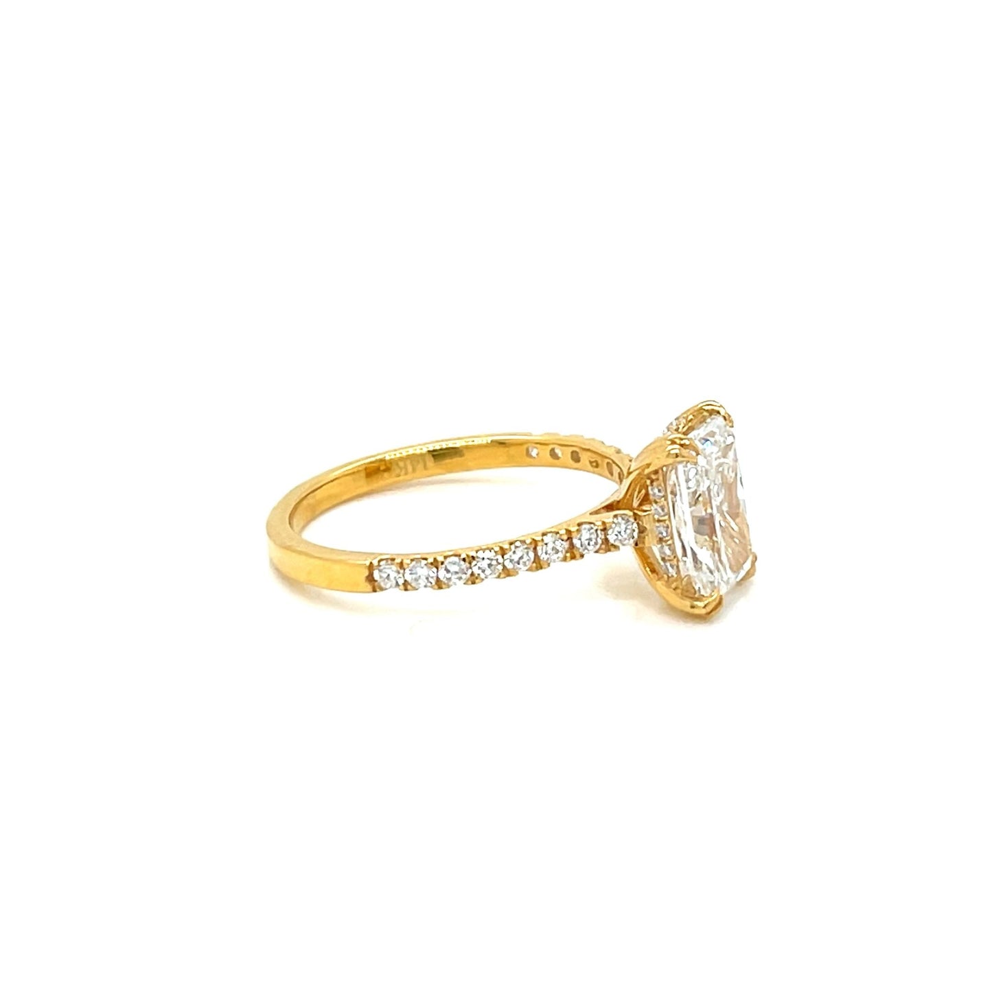 14k Gold Lab-Created Diamond Radiant Engagement Ring
