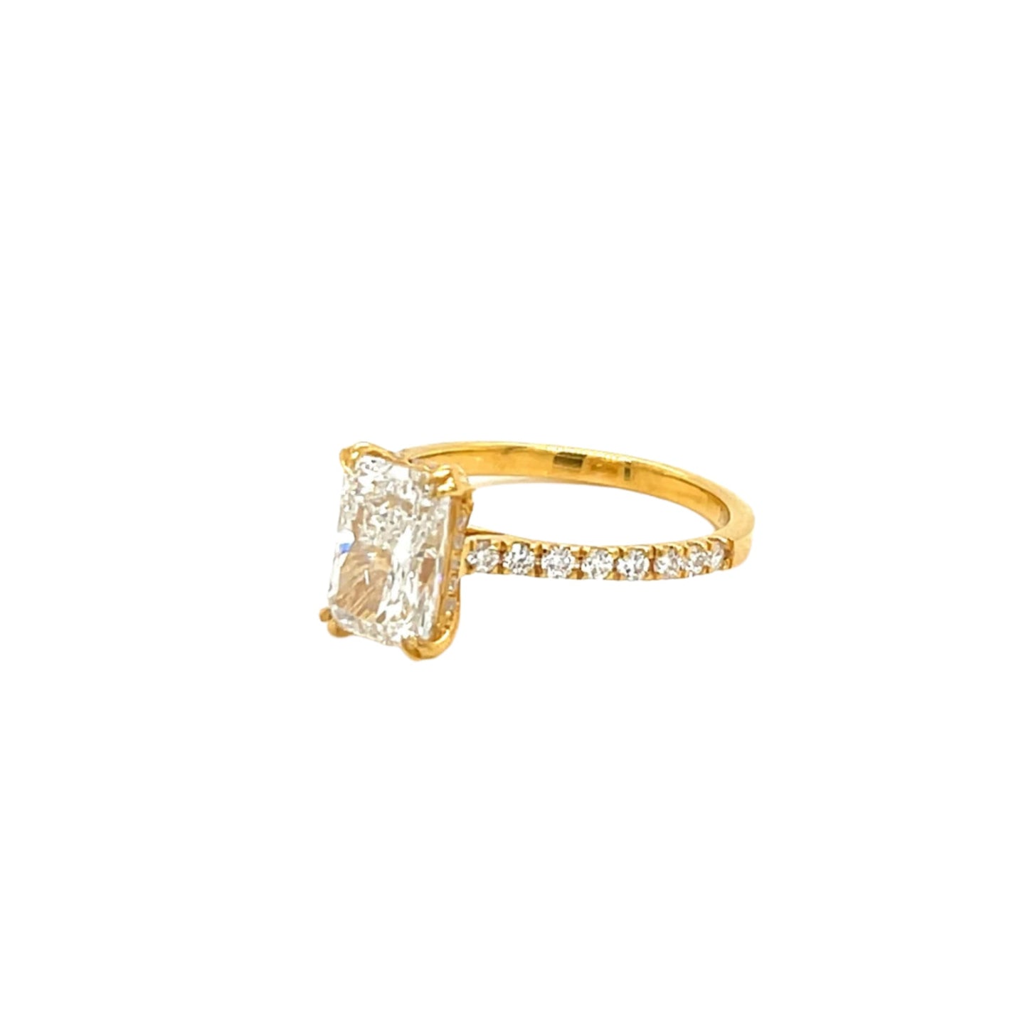 14k Gold Lab-Created Diamond Radiant Engagement Ring