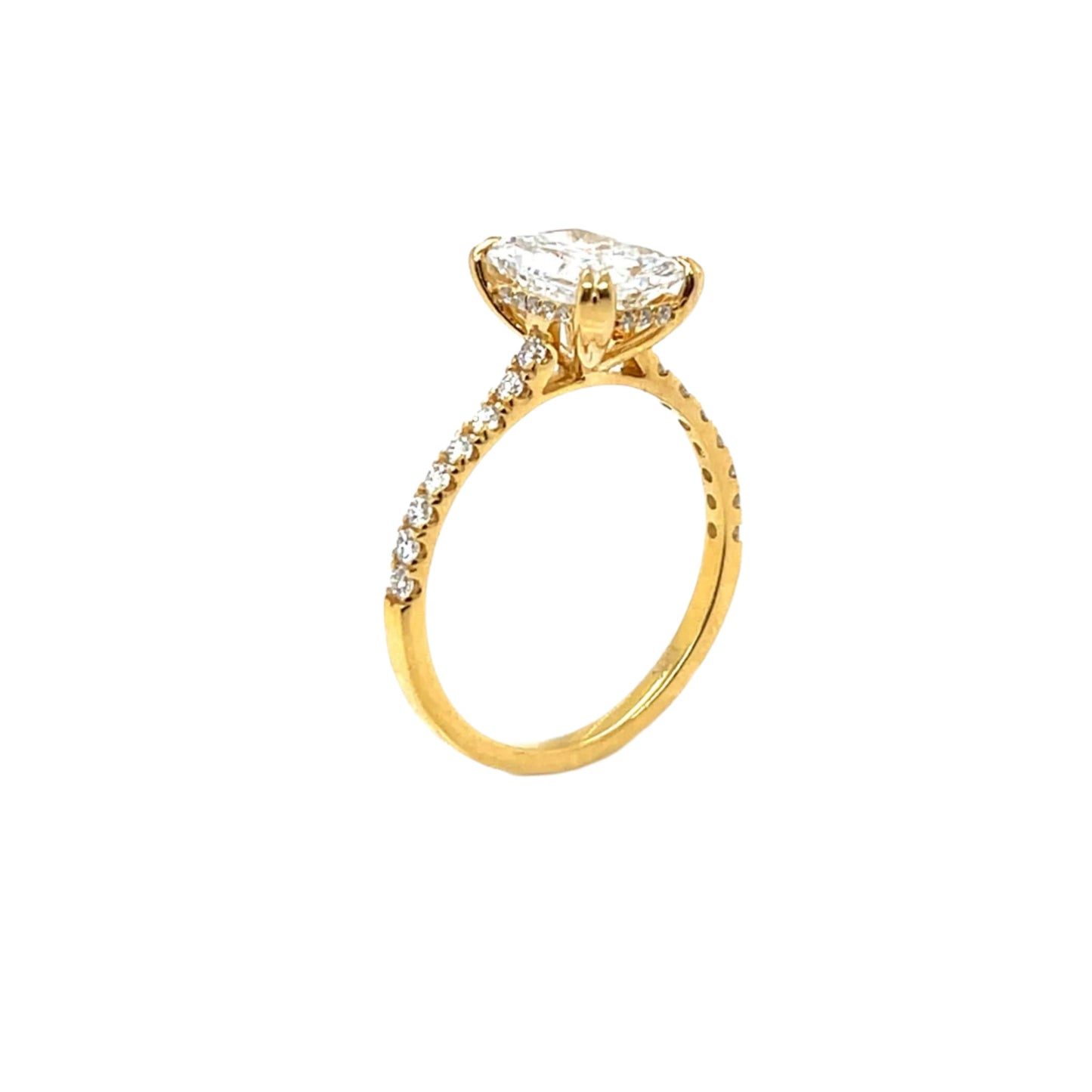 14k Gold Lab-Created Diamond Radiant Engagement Ring
