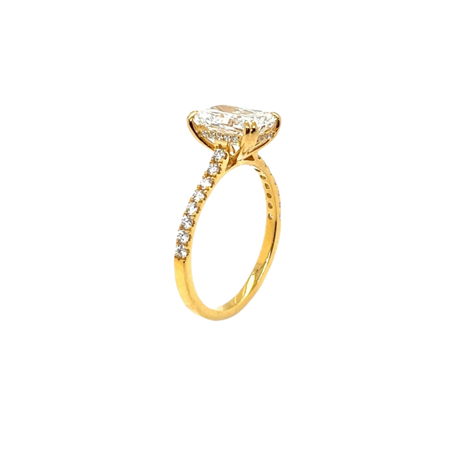 14k Gold Lab-Created Diamond Radiant Engagement Ring