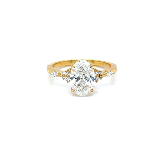 Lab Grown 2.14 Ct 14k Gold Oval Engagement Ring