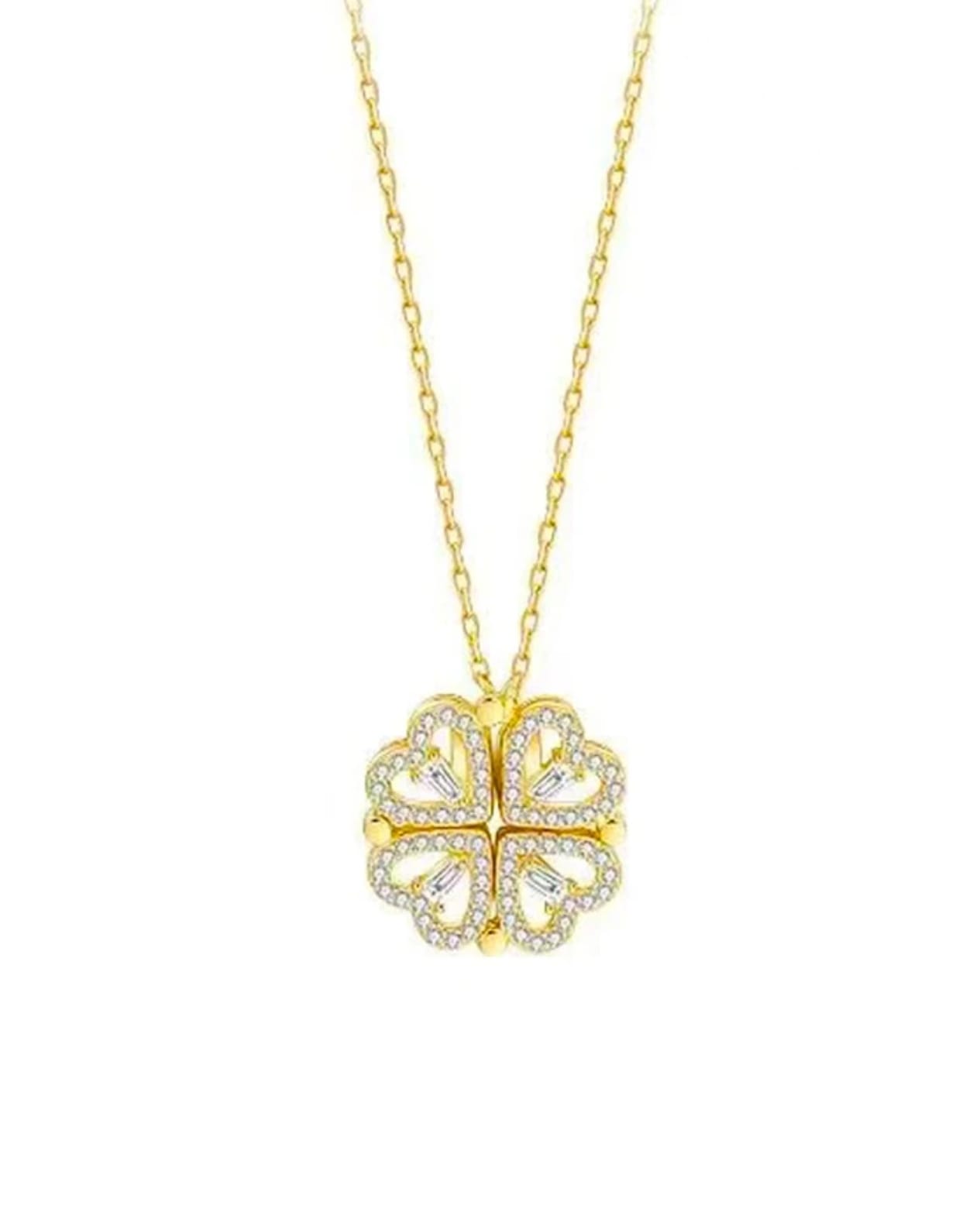 Magnet Stainless Steel Heart Women's Necklace - Magnetic Diamond-Embedded Love