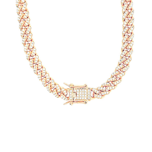 Collar de cadena de plata de ley 925 chapada en oro de 14 quilates