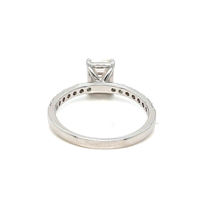 Engagement Shaped CZ Silver Ring