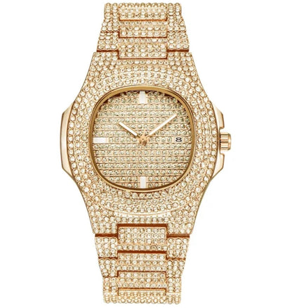 Men's Watch Luxury Brands Designer Fashion Diamond  Date Quartz Watch for Men