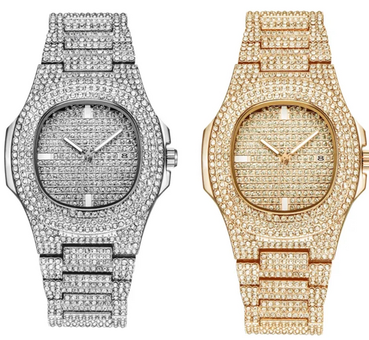 Men's Watch Luxury Brands Designer Fashion Diamond  Date Quartz Watch for Men