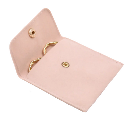 Elegant Pink Velvet Pouch Bag