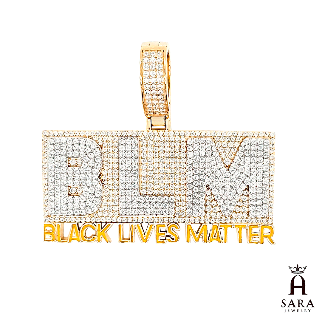 Block Black Lives Matter BLM 2"x1" 3D Pendant