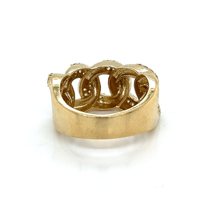 14K Gold Miami Cuban Ring W/ CZ