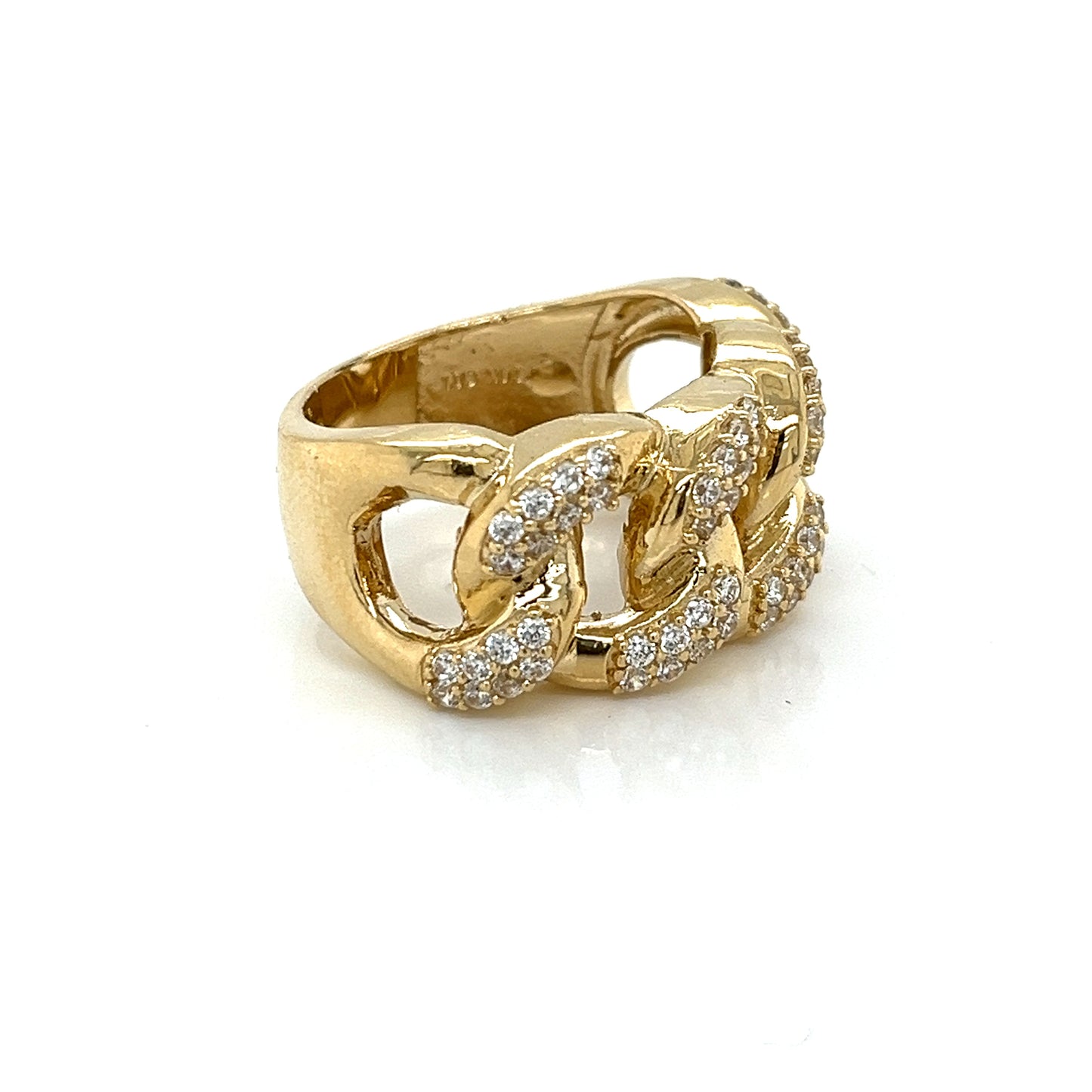 14K Gold Miami Cuban Ring W/ CZ