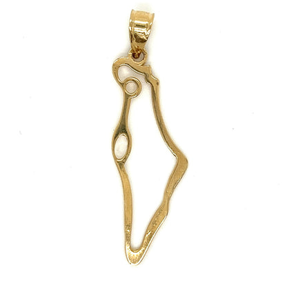 14K Gold Country Of Israel Pendant