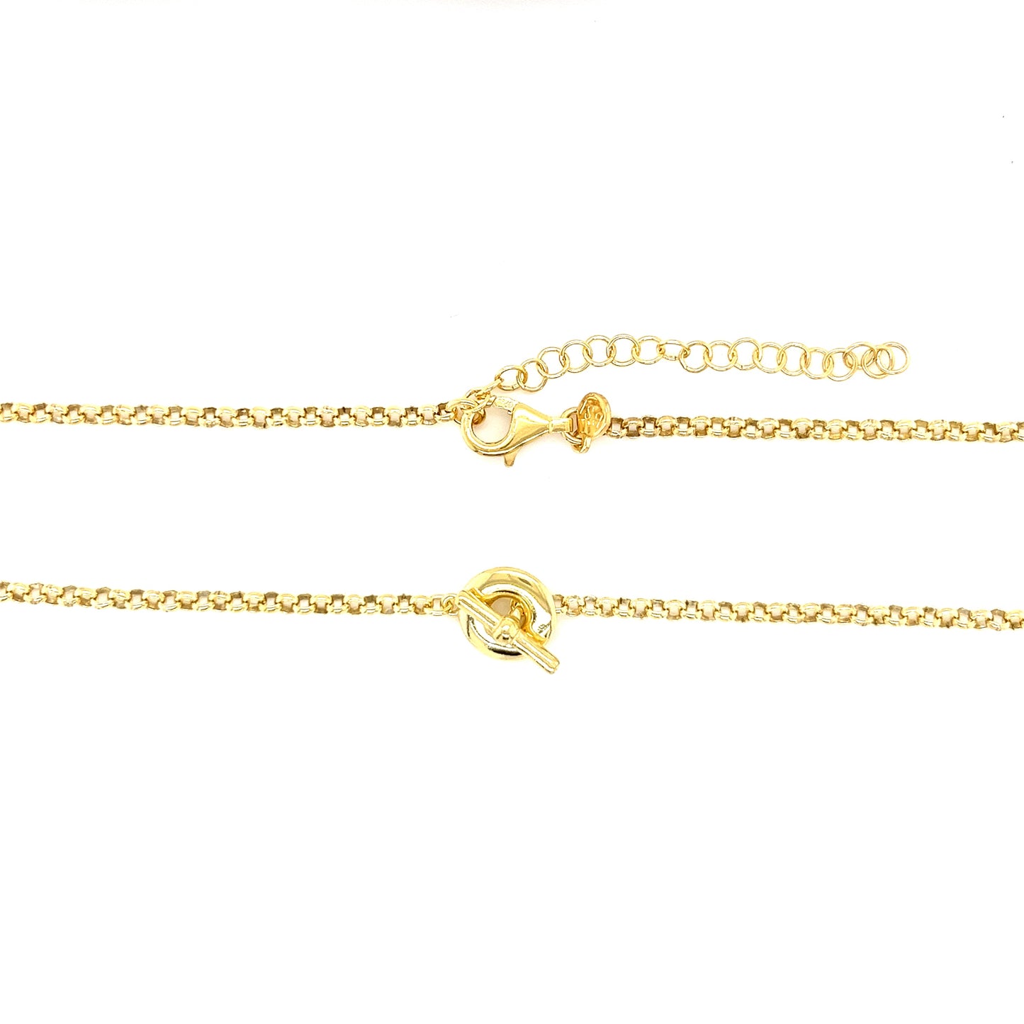 14K Gold Plated T-Bar Pendant Necklace