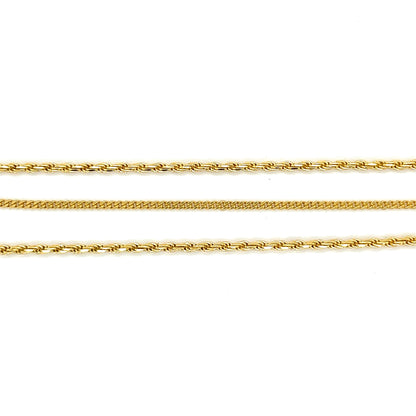 14K Gold Plated Three Layer Baby Cuban And Rope Bracelet