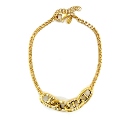 14K Gold Plated Elegant Linked Bracelet