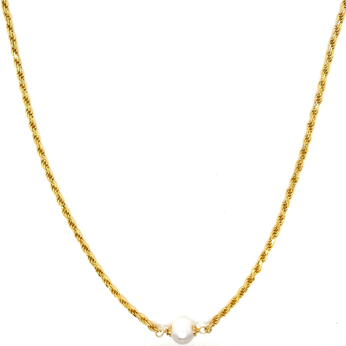 14K Gold Plated Pearl Rope Necklace