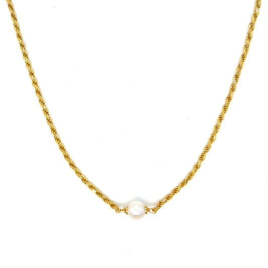 14K Gold Plated Pearl Rope Necklace