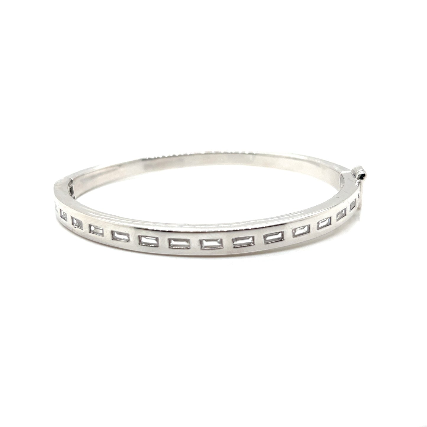 Silver 925 Elegant Baguette Bangle