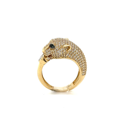 Anillo de leopardo de oro de 14 quilates