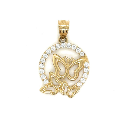 Colgante de Mariposas de Oro de 14K