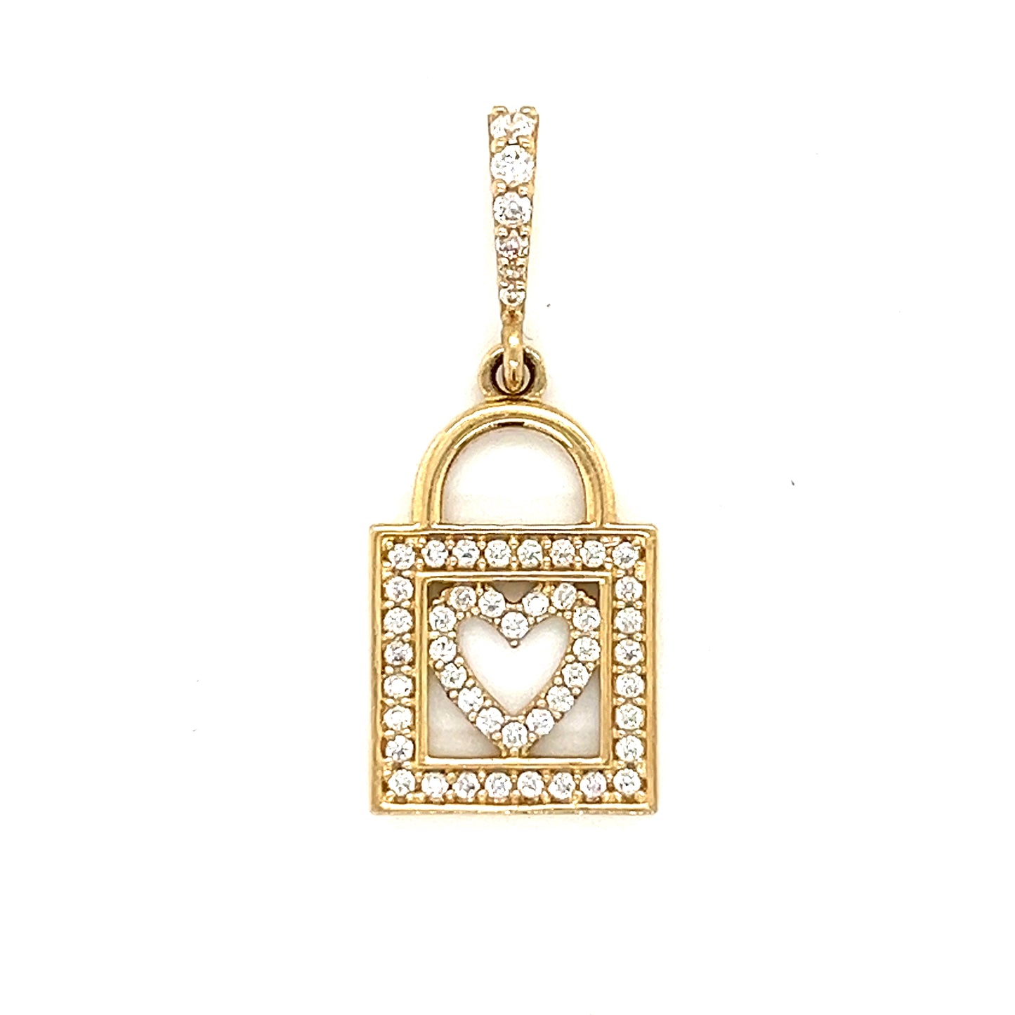 14K Gold Lock with Heart Pendant