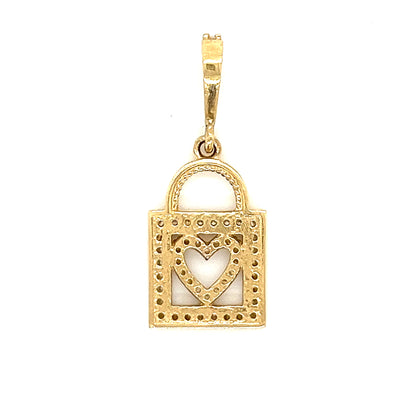 14K Gold Lock with Heart Pendant