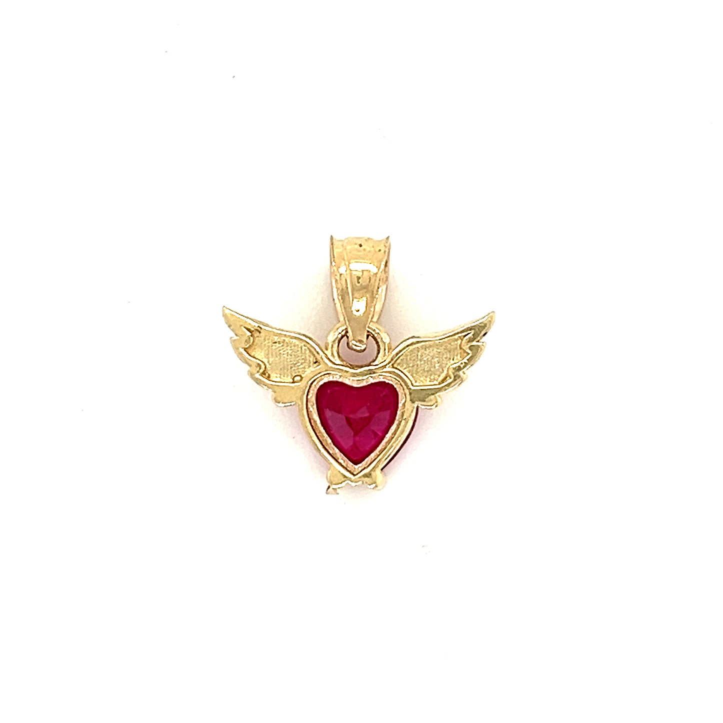 14K Gold Heart Angel Pendants