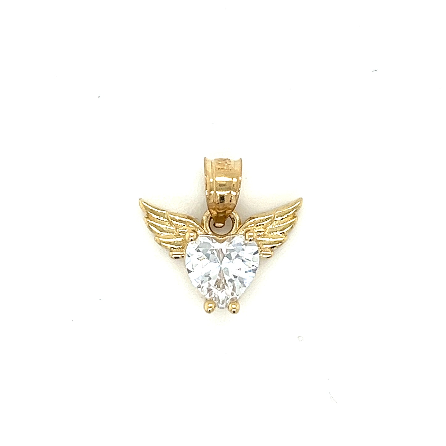 14K Gold Heart Angel Pendants