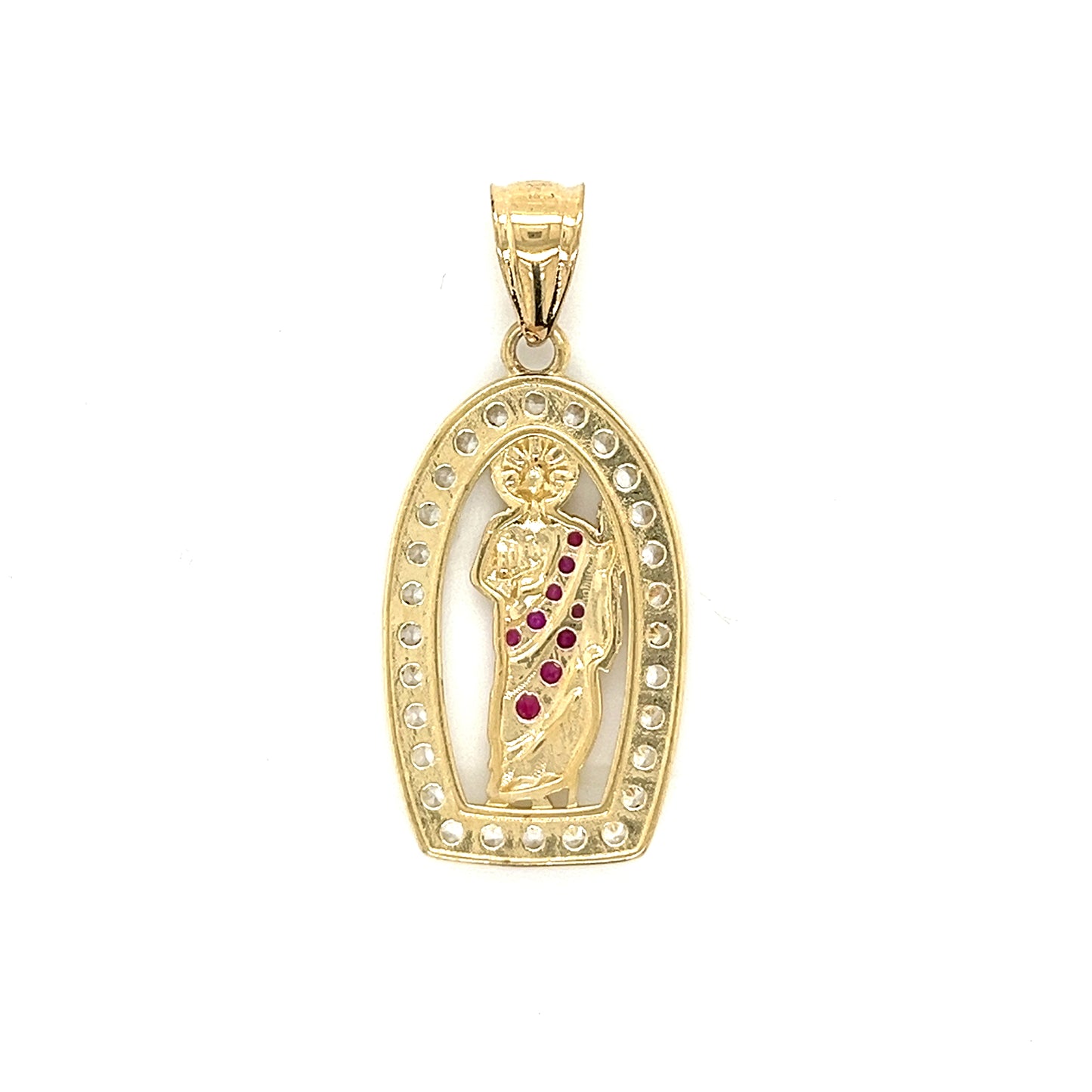 Colorful 14K Gold San Judas Pendant