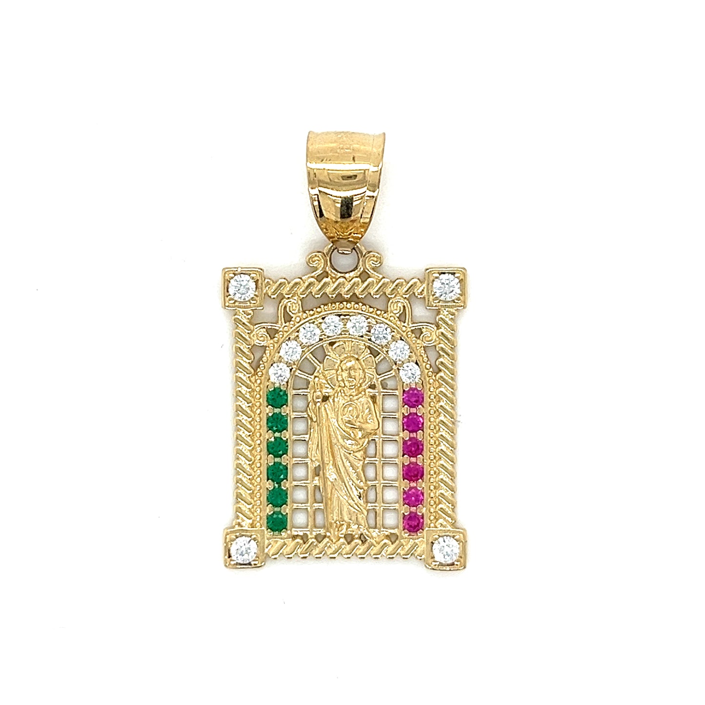 14K Gold San Judas Religious Pendant