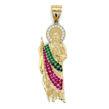 14K Gold 3" San Judas Pendant