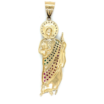 14K Gold 3" San Judas Pendant