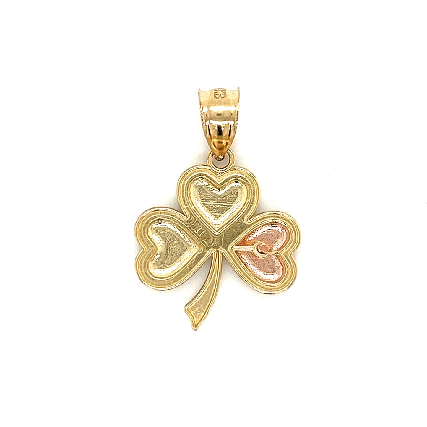 14K Three Toned Clover Pendant