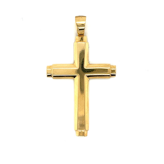 14K Gold 2" Plain Cross