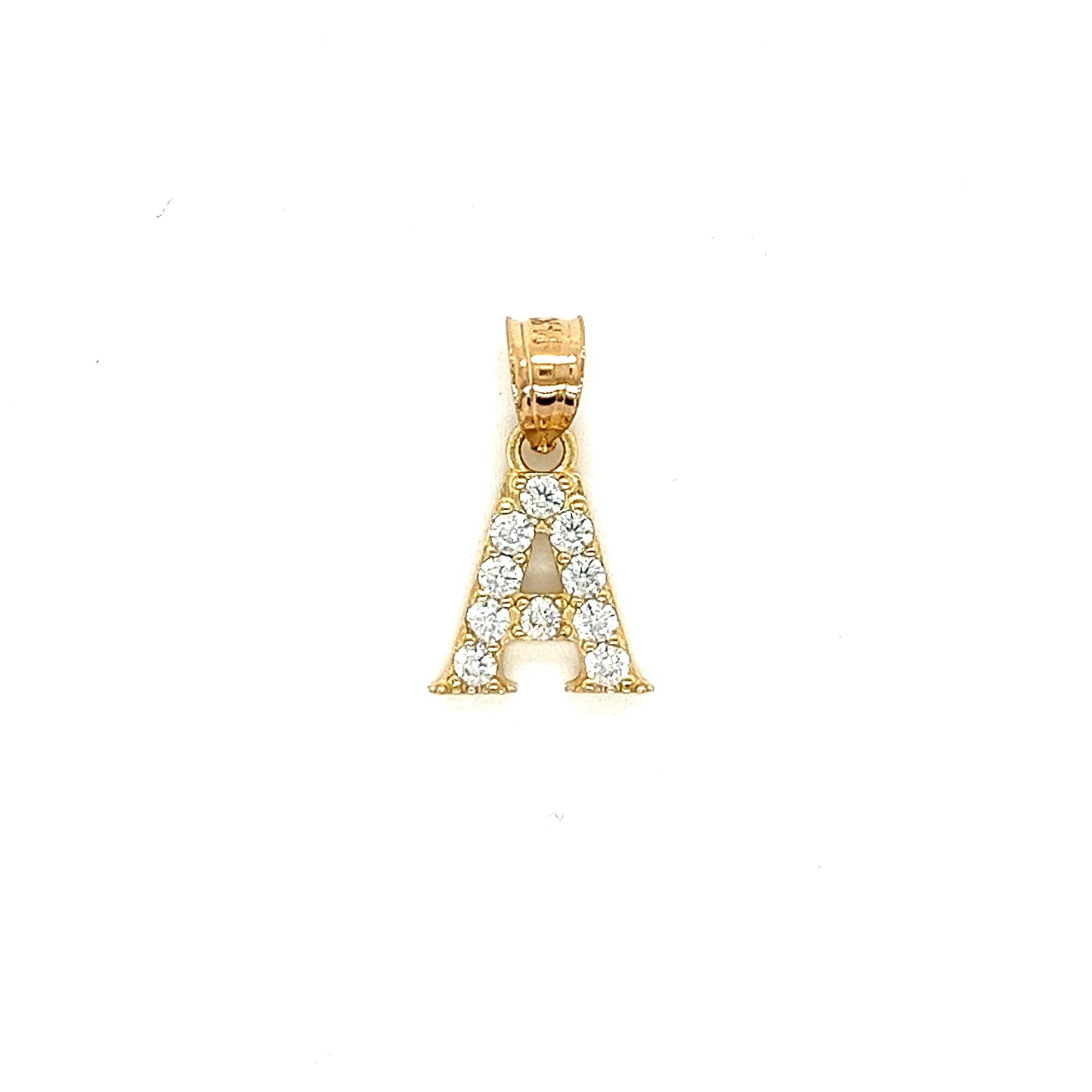 14K Gold Initials With CZ Pendants