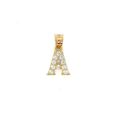 14K Gold Initials With CZ Pendants