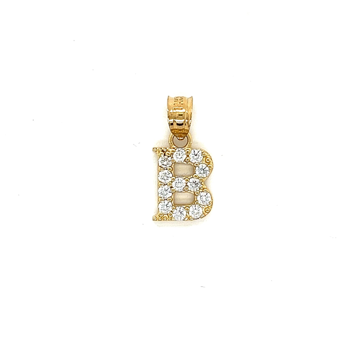 14K Gold Initials With CZ Pendants