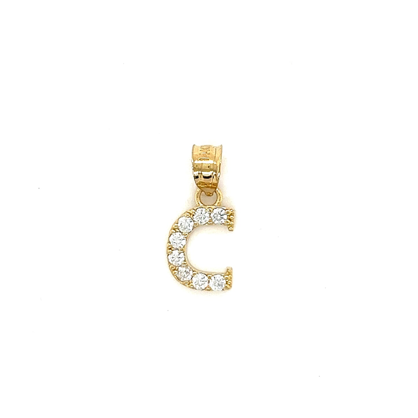 14K Gold Initials With CZ Pendants