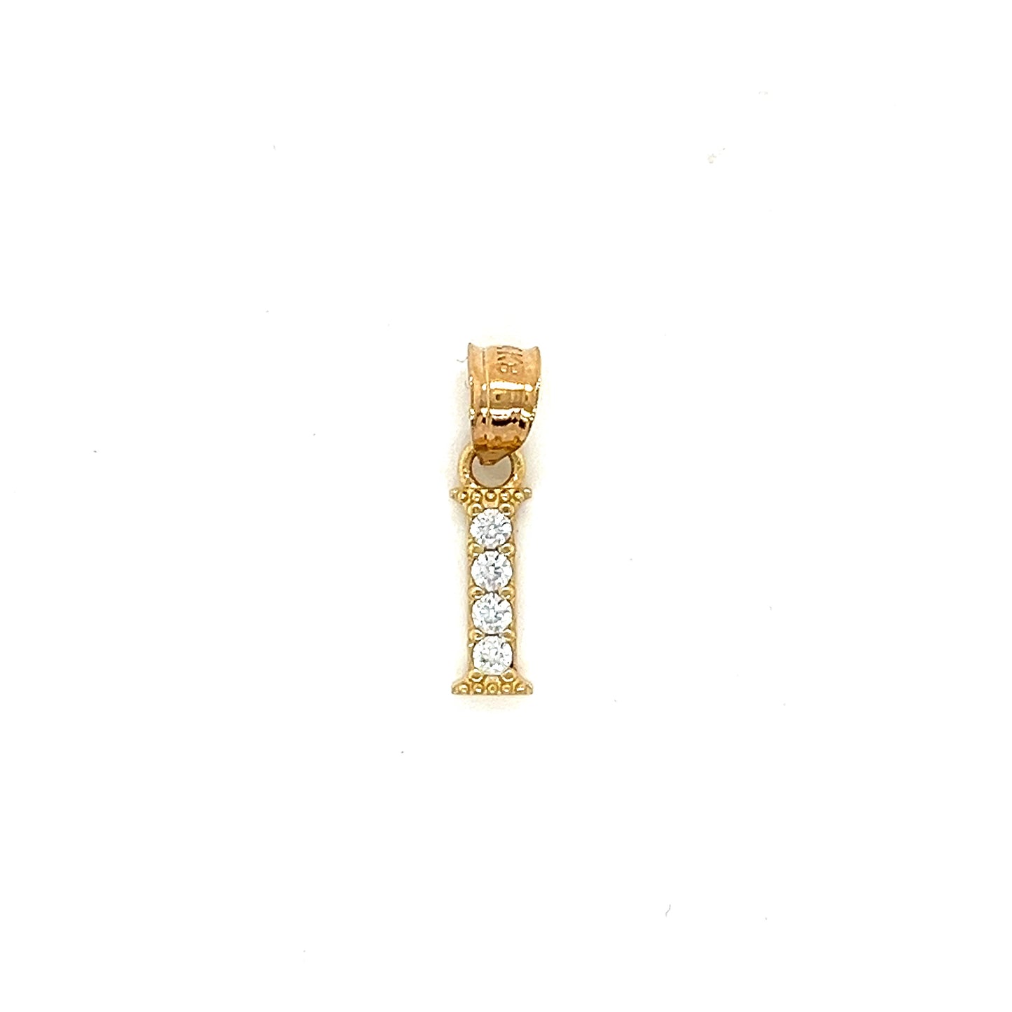 14K Gold Initials With CZ Pendants