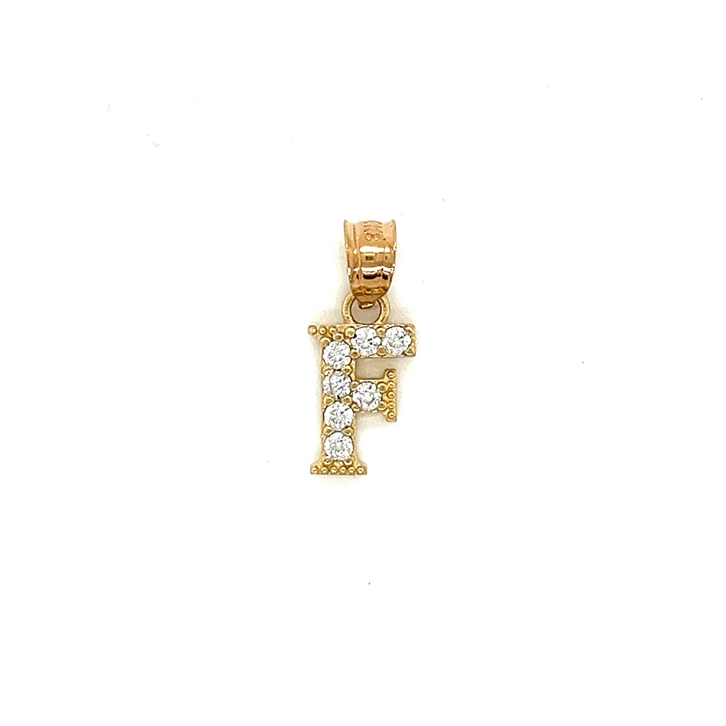 14K Gold Initials With CZ Pendants